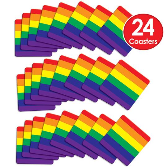 Beistle 3.25" Rainbow Coasters, 24ct.